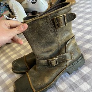 UGG men’s distressed leather motorcycle boots
